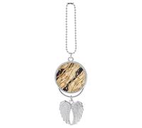 Marble Car Hanging Pendant, Zinc Alloy Rearview Mirror Charms - Relieve Visual Fatigue, Vintage Keychain Pendant, Lucky Car Interior Hanging Decoration, Silver-Style