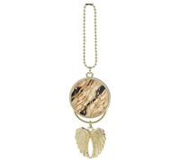Marble Car Hanging Pendant, Zinc Alloy Rearview Mirror Charms - Relieve Visual Fatigue, Vintage Keychain Pendant, Lucky Car Interior Hanging Decoration, Golden-Style