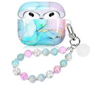 Marble Case for Airpods 3 Cute Aesthetic Cover Compatible with Air Pods 3rd Generation (2021) Shell for Girls Pink Blue