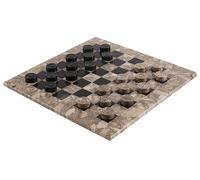 Marble Checkers Board Game 15 Inches Oceanic and Black Handmade 2-Player Tournament Checker Set, Board Game Set - Elegant for Home Decor