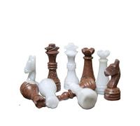 Marble Chess Pieces Set Hand-Carved Stone Figures for Adults Chess Pieces competible for 10 inch 12 inch 15 inch Board Marina and White Ziarat