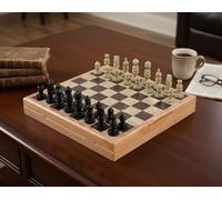 Marble Chess Set 25.5 cm Classic Staunton Chess Board Game Box with Storage for Pieces with Velvet Interior for Kids Adults