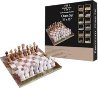 Marble Chess Set for Adults 15" Handmade Board Game with 32 Chess Pieces Luxury Travel Game, Elegant Gift for Home Décor