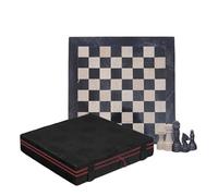 Marble Chess Set With Storage Box for Adults 12" Handmade Board Game with 32 Chess Pieces, & Storage Box, Luxury Travel Game, Elegant Gift for Home Decor (Black and Verona)