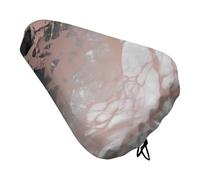 Marble Color Rose Gold Bike Seat Cover for Men Women Water Repellent Exercise Bike Seat Cushion Adjustable Bicycle Seat for Outdoor Biking