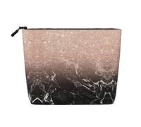 Marble Color Rose Gold Fake Hemp Makeup Bag - Versatile Cosmetic Makeup Accessories for Daily Use, On Business Trip and More