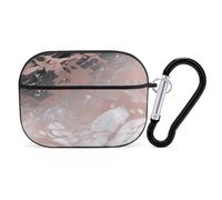 Marble Color Rose Gold for Airpod Pro Case Cover Hard Shell Full Drop Protection Cover with Keychain Compatible with AirPod Pro 2nd/1st Generation, Front LED Visible,Black