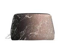 Marble Color Rose Gold Leather Toiletry Organizer Bag, Travel-Friendly Makeup Pouch for Women