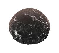 Marble Color Rose Gold Print Shower Cap - Reusable Hair Protection, Double Layer, Adjustable Elastic Strap, Travel Essential