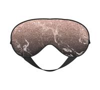 Marble Color Rose Gold Print Silk Sleep Mask with Adjustable Buckle Stylish Eye Mask for Women Travel Nap Shift Work Office