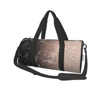 Marble Color Rose Gold Printed Canvas Travel Duffel Bag - Gym Sports Bag with Large Capacity for Weekend Business Travel