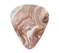 Marble Color Rose Gold Printed Custom 12 Pieces Guitar Pick In A Box,The Pick Makes Sound Clear, Ukulele, Electric Bass (0.46 0.71 0.96mm)