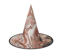 Marble Color Rose Gold Printed Halloween Witch Hat, Witches Hat Decor Black | Foldable Wizard Hat for Women Men, Lightweight Oxford Cloth Costume Party Hat