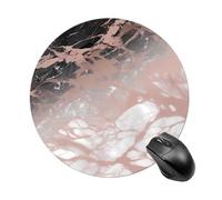 Marble Color Rose Gold Round Mouse Pad Smooth Glide Gaming Mousepad Extra Density Portable Comfortable Mouse Mat for Desk, Home, Office 7.8x7.8 Inches