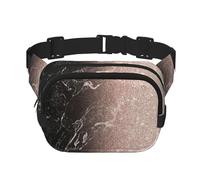 Marble Color Rose Gold Square Double Layer Waist Bag Belt Fanny Pack Purse with Adjustable Strap, Running, Travel, Hiking