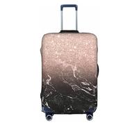Marble Color Rose Gold Suitcase Cover Elastic Washable Luggage Cover Scratch Resistant Multi Size, White, Medium