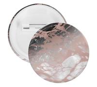 Marble Color Rose Gold Tinplate Badge Personalized Round Brooch Large Craft Button Suitable for Teachers, Nurses, Doctors, Staff, Party Gift Accessories, 12PCS, Plastic, plastics