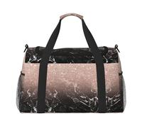Marble Color Rose Gold Unisex Hand Travel Bag - Stylish Large Tote for Vacations, Camping, Sports, Gym, and Outdoor Activities, Black, One Size