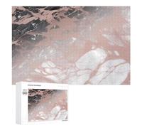 Marble Color Rose Gold Wooden Puzzles for Adults 1000 PCS Unique Shape Puzzles Wall Art Home Decor for Puzzle Lovers, Family, Friend Creative Gift Toys