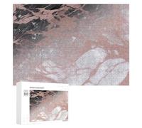 Marble Color Rose Gold Wooden Puzzles for Adults 300 PCS Unique Shape Puzzles Wall Art Home Decor for Puzzle Lovers, Family, Friend Creative Gift Toys