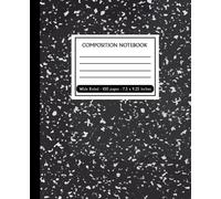 Marble Composition Notebook: Black Marble Composition Notebook Wide Ruled | College ruled Lined Writing Book for Kids Girls Boys Teens Students | 100 page - 9.25" x 7.5" | marbled composition notebook