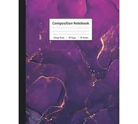 Marble Composition Notebook College Ruled: Purple and Gold Marbled Notebook for Students