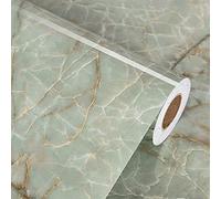 Marble Contact Paper for Countertops Waterproof Marble Wallpaper Peel and Stick Vinyl Countertop Contact Paper for Cabinets Self Adhesive Removable Green Wallpapers for Shelf Drawers Liner 15.8"x236"