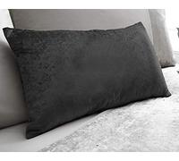 Marble Crushed Velvet 30cm x 50cm Boudoir Double Sided Cushion - Black