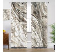 Marble Curtains - Grey White Modern Abstract Luxury Bedroom Curtain Eyelet Blackout Thermal Insulated, Small Window Curtains for Living Room, W46 X D72, 2 Panels Drapes Home Decor