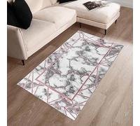 Marble Design Large Area Rugs Living Room Bedroom Soft Carpets Hallway Runner Small Floor Mats (Pink, 60 x 220 cm)