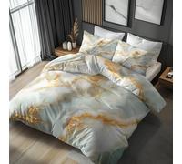 Marble Duvet Cover King Size Bedding Sets, Modern Abstract Art Pattern, Reversible Design Bedroom Decor Bed Quilt Cover with 2 Pillowcases, Microfiber, Zip - SMK5123
