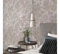 Erismann Wallpaper Spotlight 2 Abstract Leaf Taupe Silver 10402-37