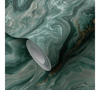Green Marble Effect Wallpaper Gold Metallic Shimmer Textured Thick Vinyl Feature