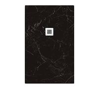 Marble Effect Shower Tray Anti Slip, Anti-Bacterial Luxury Bathroom Stone Resin Design, 1400mm x 800mm - Black