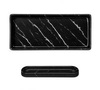 Marble Effect Silicone Vanity Tray for Bathroom Countertop - Thickened Rectangular Organiser, Waterproof Non-Slip Storage Tray for Perfume, Cosmetics, Soap, Keys, Jewellery, Multiple Colour Options