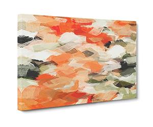 Marble Emotion Orange Canvas Print | Gallery Wrapped 30mm Frame Wall Art | 24x16 inches | Ready to Hang | Modern Still Life Picture | Living Room Bedroom Lounge Office