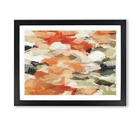 Marble Emotion Orange Modern Art Framed Print | A2 Black Framed Wall Art | Ready to Hang | Modern Nature Picture | Living Room Bedroom Lounge Office
