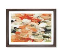 Marble Emotion Orange Modern Art Framed Print | A2 Walnut Framed Wall Art | Ready to Hang | Modern Nature Picture | Living Room Bedroom Lounge Office