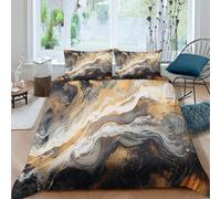 Marble Fashion 3D Printed Duvet Cover Set Brushed Microfibre Colourful Soft Quilt Covers Easy Care Hotel Quality Bedding Sets with Pillowcase Bedroom Decor King(220x240cm)