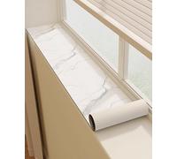 Marble Finish Window Sill Mat 72 inches Length, Leather Bay Windows Seat Cushion for Indoor Furniture, Windowsill Plant Pot Protector(72x13inch (182x33cm))