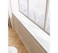 Marble Finish Window Sill Mat Diatom Mud Narrow, Absorbent Bay Windows/Bathroom Cushion with Rubber Backed, Dogs Plants Cats Shield Guard(240x50cm/94x20in)