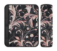 Marble Floral Rose Gold Black 2 Pack car seat Strap Pads Protects Your Neck and Shoulders for Sedan forro para cinturon de segurida
