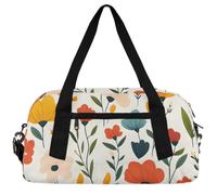 Marble Flower Kids Duffle Bag Boys Girls Small Sport Dance Gym Bag for Overnight Travel Weekender Carry On, Floral Spring, 18.5"L x 9.4"W x 7.8"H