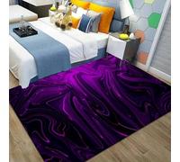 Marble Fluid Purple 3D Printed Carpet Polyester Soft Touch Short Pile Rug Non Slip Area Rug Easy Clean For Living Room Bedroom Kitchen Floor Mat 120 X 160 Cm, Stain Resistant Non-Shedding -5A3J0V3A2E