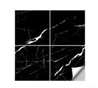 Marble for tile Stickers, 4 Pack PVC Floor and Wall Covering Waterproof Self Anti Slip for Kitchen Bathroom(C A)