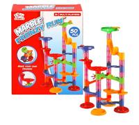 Marble Frenzy Run Building Set, 50 Pieces, Multi-Player Marble Run Game, Ages 3+, Make Your Own Designs
