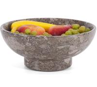 Marble Fruit Bowl for Kitchen Counter 10" Oceanic Handmade Decorative Bowl for Kitchen Countertop & Coffee Table Decor, Perfect for Salad, Candy, or Vegetables - Elegant Home Décor Gift