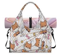 Marble Funny Fox Sports Duffle Bag with Shoe Compartment Marble Weekend Overnight Bags Tote Cabin Luggage Bag for Gym Yoga Travel