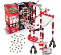 Marble Genius 200-Piece Marble Run Racing Set (RACING_200) - Customizable Track, Racing Gauntlet, Starter/Finish, Flags, Tournament Board