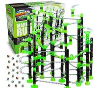 Marble Genius Marble Rails Extreme Set, 625 Piece Marble Run for Kids 8+ (55 Marbles, 80 Rail Pieces, 20 Base Pieces & More), STEM, Full-Color Instructions, Great for Kids & Teens